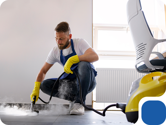 Professional cleaner at work